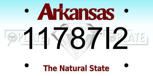 11787I2 Arkansas License Plate