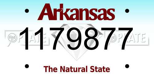 1179877 Arkansas License Plate