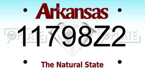 11798Z2 Arkansas License Plate