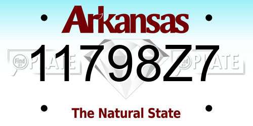 11798Z7 Arkansas License Plate