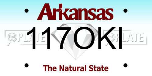 117OKI Arkansas License Plate