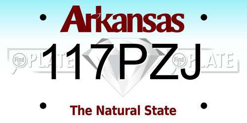 117PZJ Arkansas License Plate