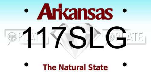 117SLG Arkansas License Plate