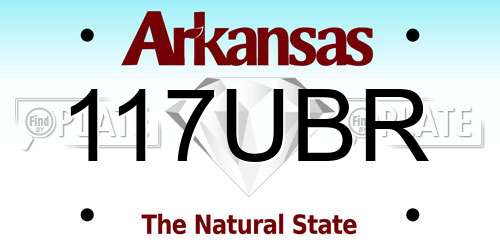 117UBR Arkansas License Plate
