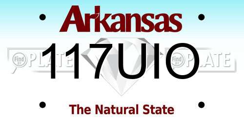 117UIO Arkansas License Plate