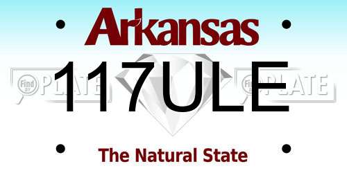 117ULE Arkansas License Plate