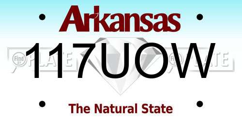 117UOW Arkansas License Plate