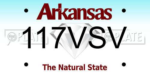 117VSV Arkansas License Plate