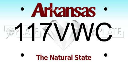 117VWC Arkansas License Plate