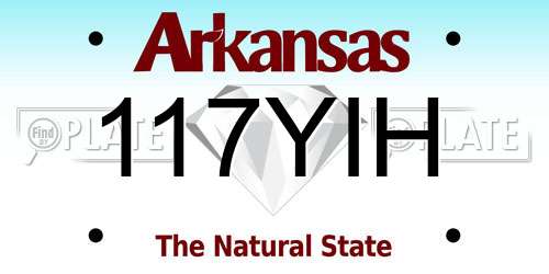 117YIH Arkansas License Plate