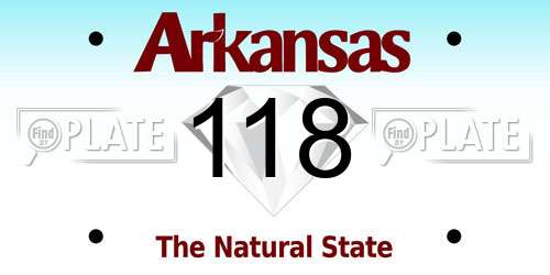 118 Arkansas License Plate