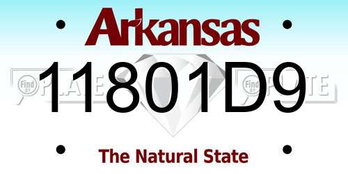 11801D9 Arkansas License Plate