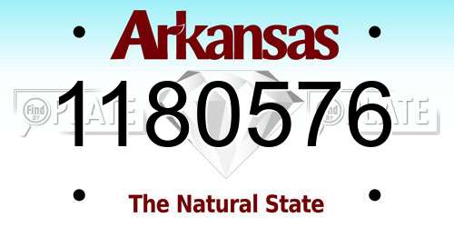 1180576 Arkansas License Plate