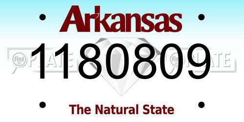 1180809 Arkansas License Plate