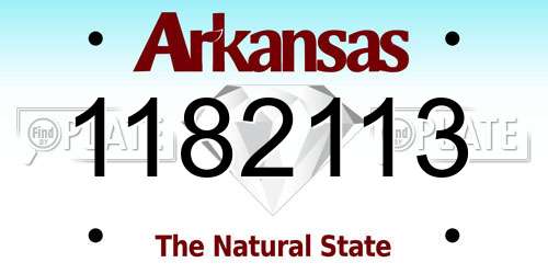 1182113 Arkansas License Plate