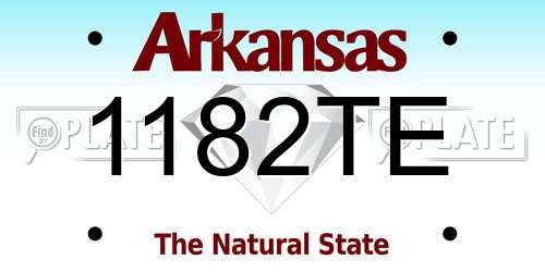 1182TE Arkansas License Plate