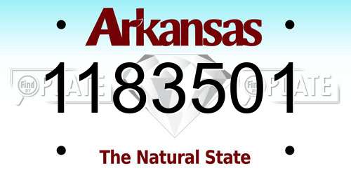 1183501 Arkansas License Plate