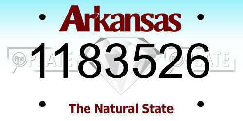 1183526 Arkansas License Plate