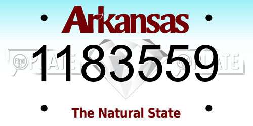 1183559 Arkansas License Plate