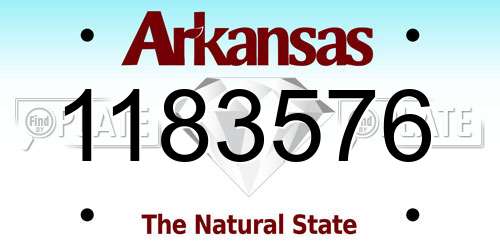 1183576 Arkansas License Plate