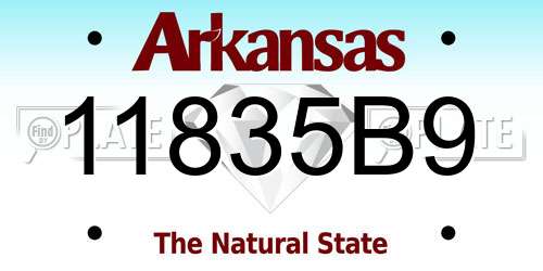 11835B9 Arkansas License Plate