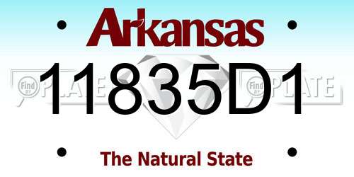 11835D1 Arkansas License Plate