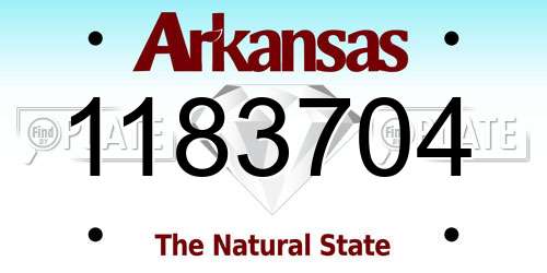 1183704 Arkansas License Plate