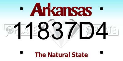11837D4 Arkansas License Plate