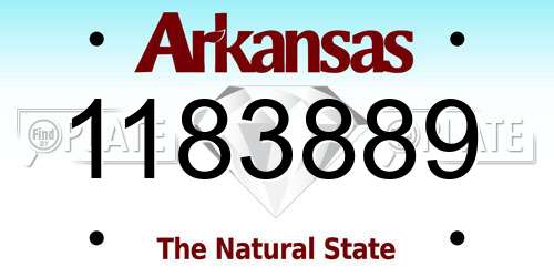 1183889 Arkansas License Plate