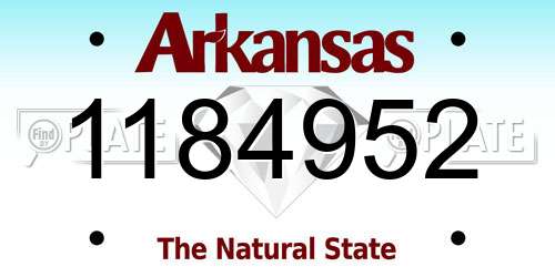 1184952 Arkansas License Plate