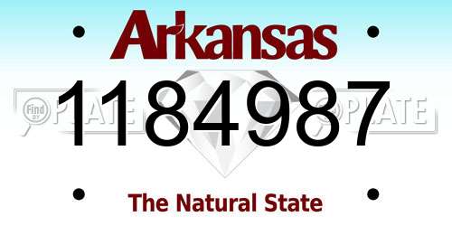 1184987 Arkansas License Plate