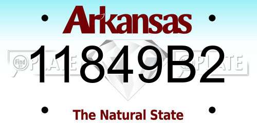 11849B2 Arkansas License Plate
