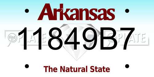 11849B7 Arkansas License Plate