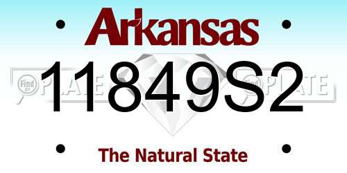 11849S2 Arkansas License Plate
