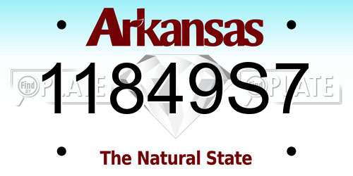 11849S7 Arkansas License Plate