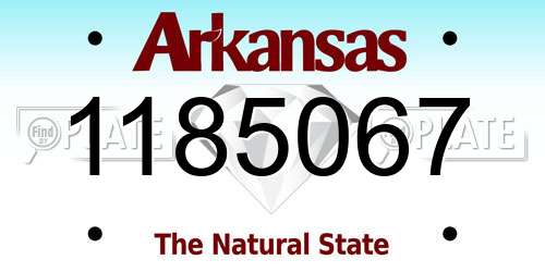 1185067 Arkansas License Plate