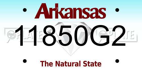 11850G2 Arkansas License Plate