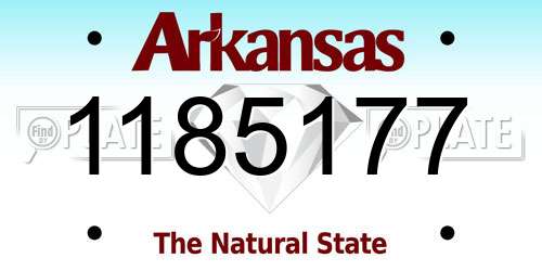 1185177 Arkansas License Plate