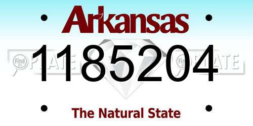 1185204 Arkansas License Plate