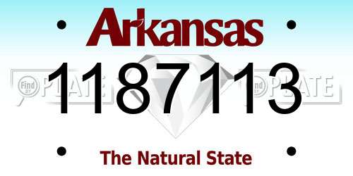 1187113 Arkansas License Plate