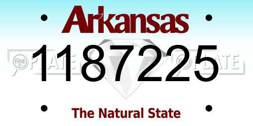 1187225 Arkansas License Plate