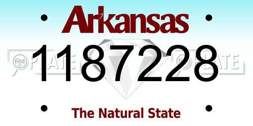 1187228 Arkansas License Plate