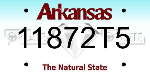 11872T5 Arkansas License Plate