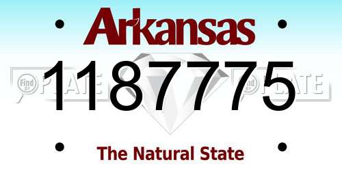 1187775 Arkansas License Plate