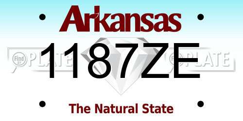 1187ZE Arkansas License Plate