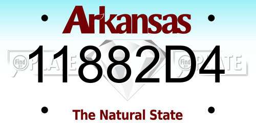 11882D4 Arkansas License Plate
