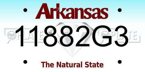 11882G3 Arkansas License Plate