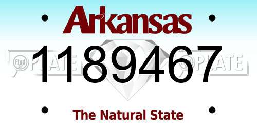 1189467 Arkansas License Plate