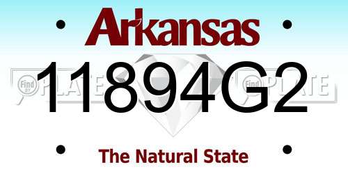 11894G2 Arkansas License Plate