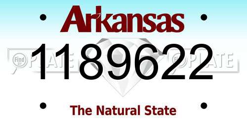 1189622 Arkansas License Plate